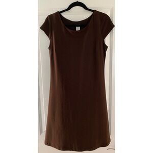MSK Brown Cap Sleeve Stretch Sheath Scoop Neck Dress Size 8   0014